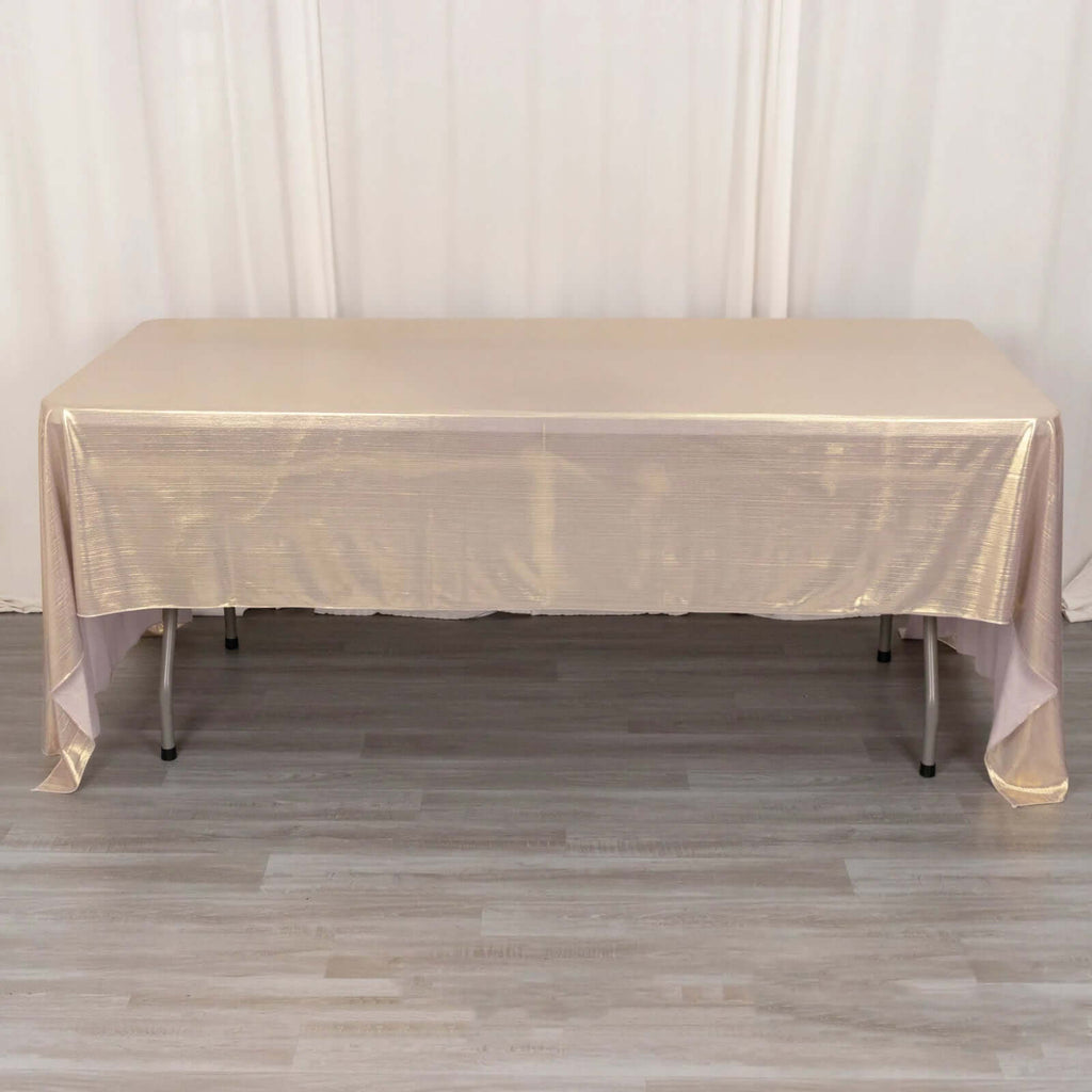 Sequin Dots Polyester 60"x126" Rectangle Tablecloth Shimmering Blush - Wrinkle Free & Sparkling Table Cover - Bell Racket Store