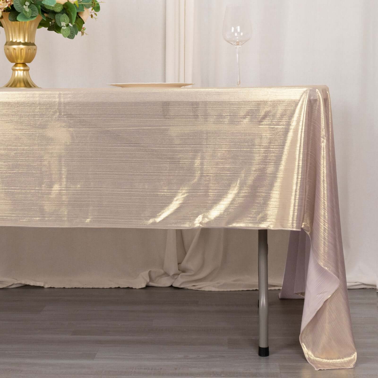 Sequin Dots Polyester 60"x126" Rectangle Tablecloth Shimmering Blush - Wrinkle Free & Sparkling Table Cover - Bell Racket Store