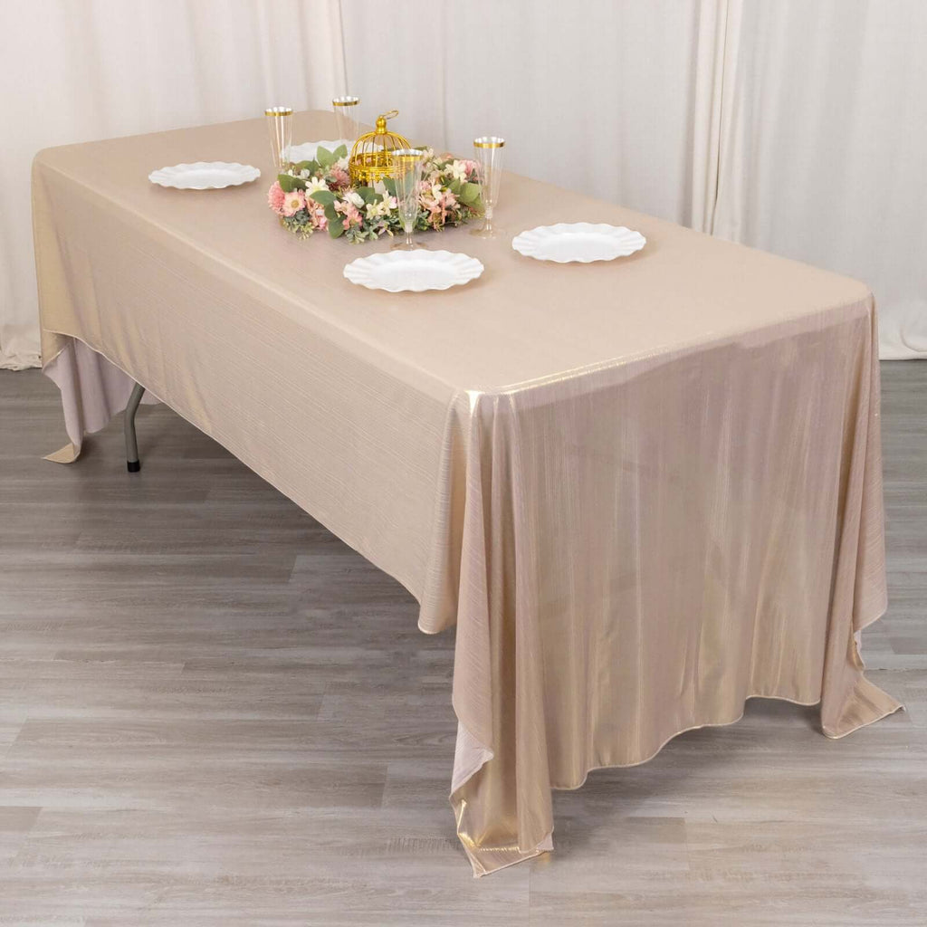 Sequin Dots Polyester 60"x126" Rectangle Tablecloth Shimmering Blush - Wrinkle Free & Sparkling Table Cover - Bell Racket Store