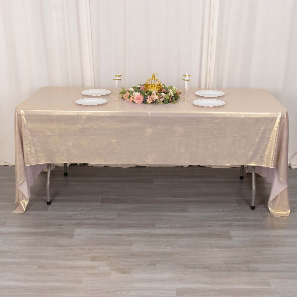 Sequin Dots Polyester 60"x126" Rectangle Tablecloth Shimmering Blush - Wrinkle Free & Sparkling Table Cover - Bell Racket Store