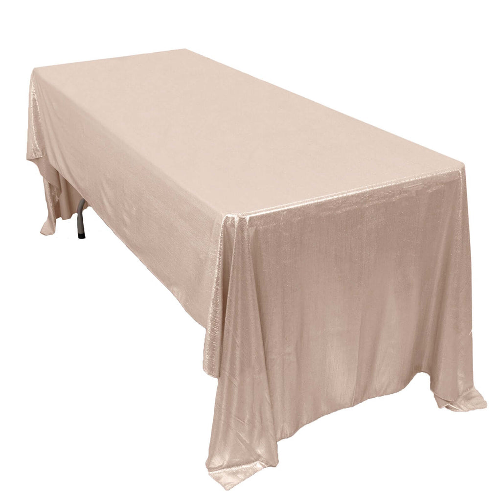 Sequin Dots Polyester 60"x126" Rectangle Tablecloth Shimmering Blush - Wrinkle Free & Sparkling Table Cover - Bell Racket Store
