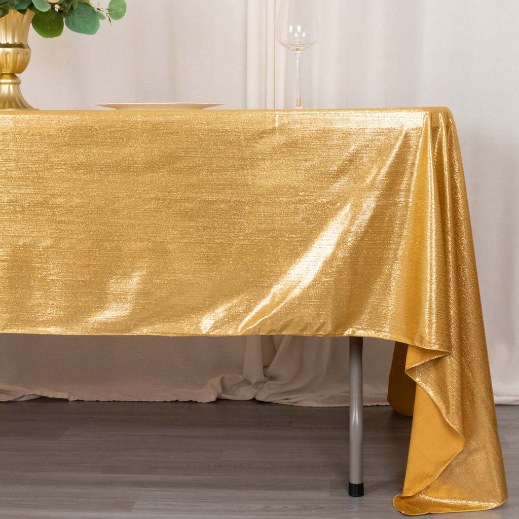 Sequin Dots Polyester 60"x126" Rectangle Tablecloth Shimmering Gold - Wrinkle Free & Sparkling Table Cover for Stylish Event Decor - Bell Racket Store