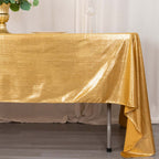 Sequin Dots Polyester 60"x126" Rectangle Tablecloth Shimmering Gold - Wrinkle Free & Sparkling Table Cover for Stylish Event Decor - Bell Racket Store