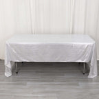 Sequin Dots Polyester 60"x126" Rectangle Tablecloth Shimmering Silver - Wrinkle Free & Sparkling Table Cover - Bell Racket Store