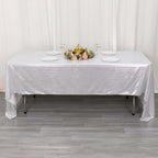 Sequin Dots Polyester 60"x126" Rectangle Tablecloth Shimmering Silver - Wrinkle Free & Sparkling Table Cover - Bell Racket Store
