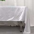 Sequin Dots Polyester 60"x126" Rectangle Tablecloth Shimmering Silver - Wrinkle Free & Sparkling Table Cover - Bell Racket Store