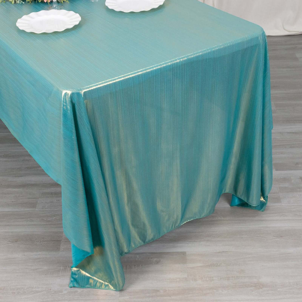 Sequin Dots Polyester 60"x126" Rectangle Tablecloth Shimmering Turquoise - Wrinkle Free & Sparkling Table Cover - Bell Racket Store