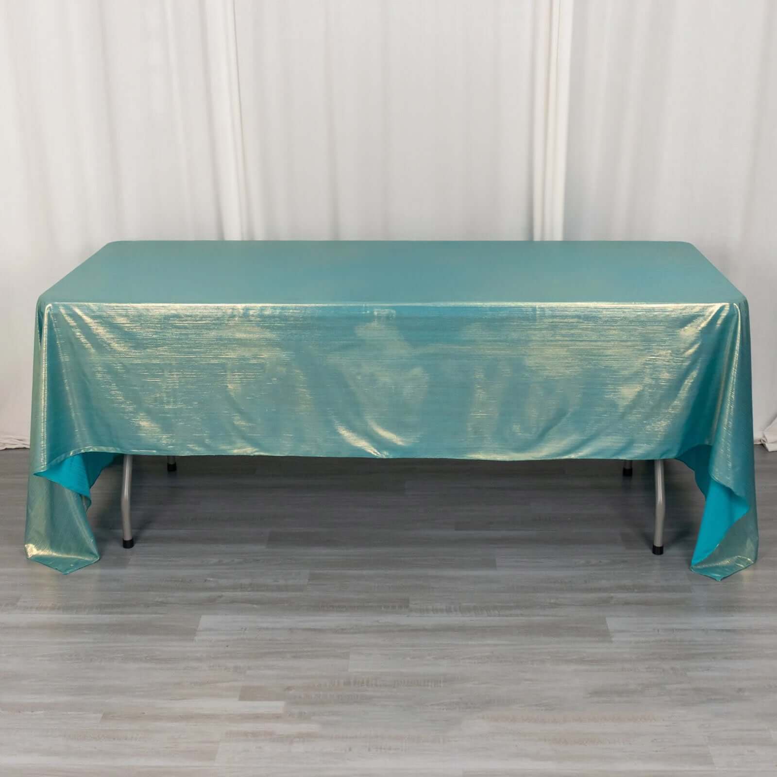 Sequin Dots Polyester 60"x126" Rectangle Tablecloth Shimmering Turquoise - Wrinkle Free & Sparkling Table Cover - Bell Racket Store