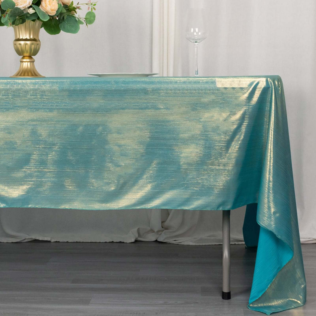 Sequin Dots Polyester 60"x126" Rectangle Tablecloth Shimmering Turquoise - Wrinkle Free & Sparkling Table Cover - Bell Racket Store