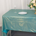 Sequin Dots Polyester 60"x126" Rectangle Tablecloth Shimmering Turquoise - Wrinkle Free & Sparkling Table Cover - Bell Racket Store