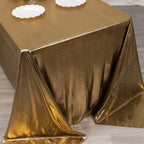 Sequin Dots Polyester 90"x132" Rectangle Tablecloth Shimmering Antique Gold - Seamless, Glittering & Wrinkle Free Table Cover - Bell Racket Store