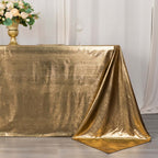 Sequin Dots Polyester 90"x132" Rectangle Tablecloth Shimmering Antique Gold - Seamless, Glittering & Wrinkle Free Table Cover - Bell Racket Store