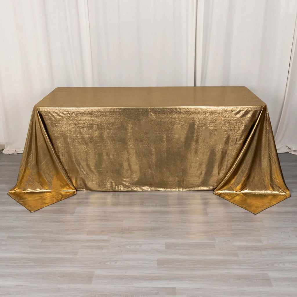 Sequin Dots Polyester 90"x132" Rectangle Tablecloth Shimmering Antique Gold - Seamless, Glittering & Wrinkle Free Table Cover - Bell Racket Store