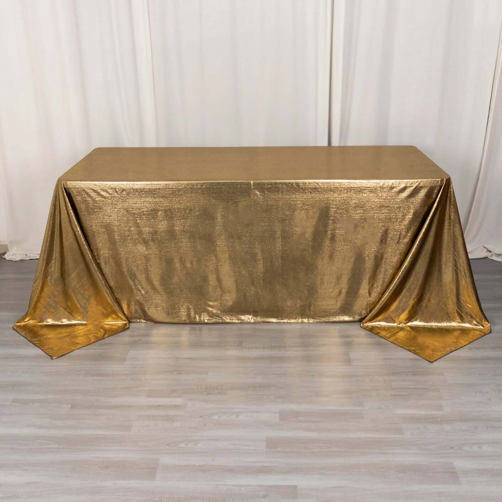 Sequin Dots Polyester 90"x132" Rectangle Tablecloth Shimmering Antique Gold - Seamless, Glittering & Wrinkle Free Table Cover - Bell Racket Store