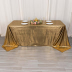 Sequin Dots Polyester 90"x132" Rectangle Tablecloth Shimmering Antique Gold - Seamless, Glittering & Wrinkle Free Table Cover - Bell Racket Store