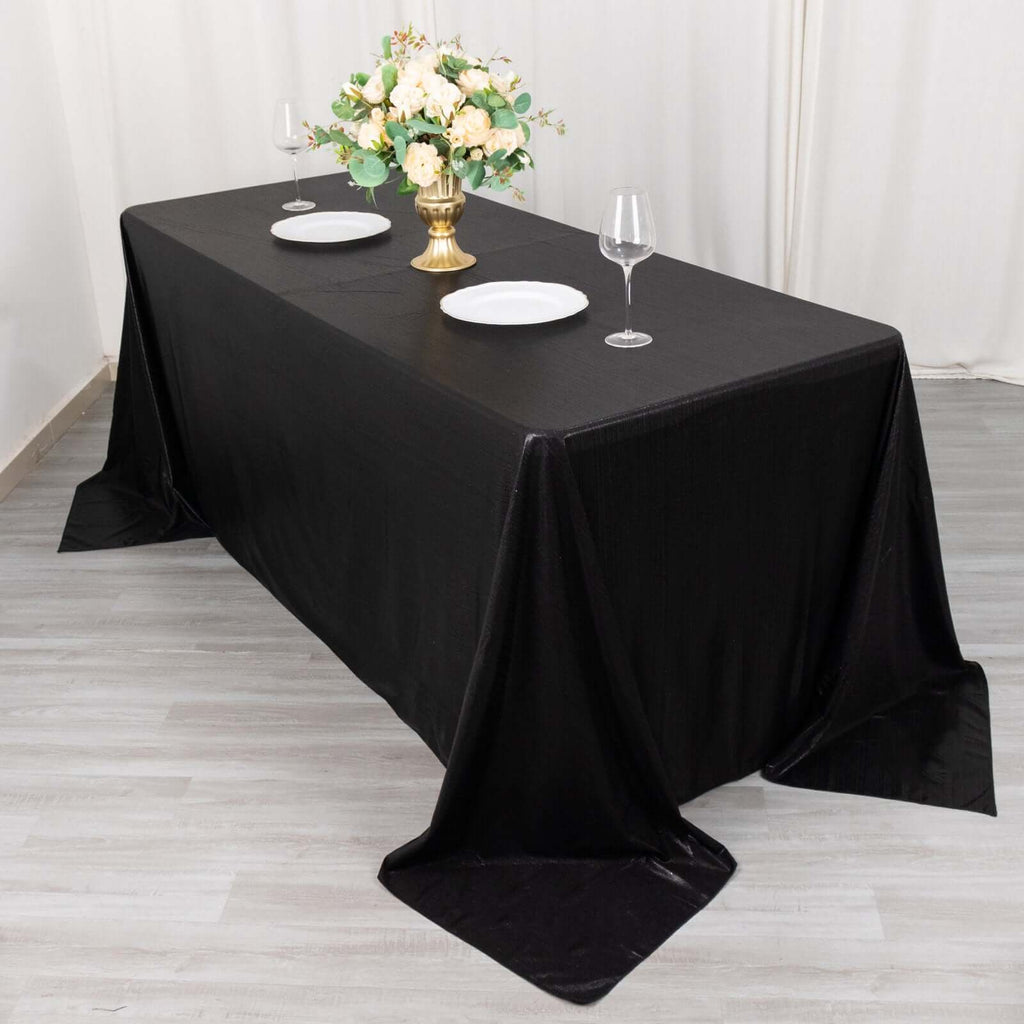 Sequin Dots Polyester 90"x132" Rectangle Tablecloth Shimmering Black - Seamless, Glittering & Wrinkle Free Table Cover - Bell Racket Store