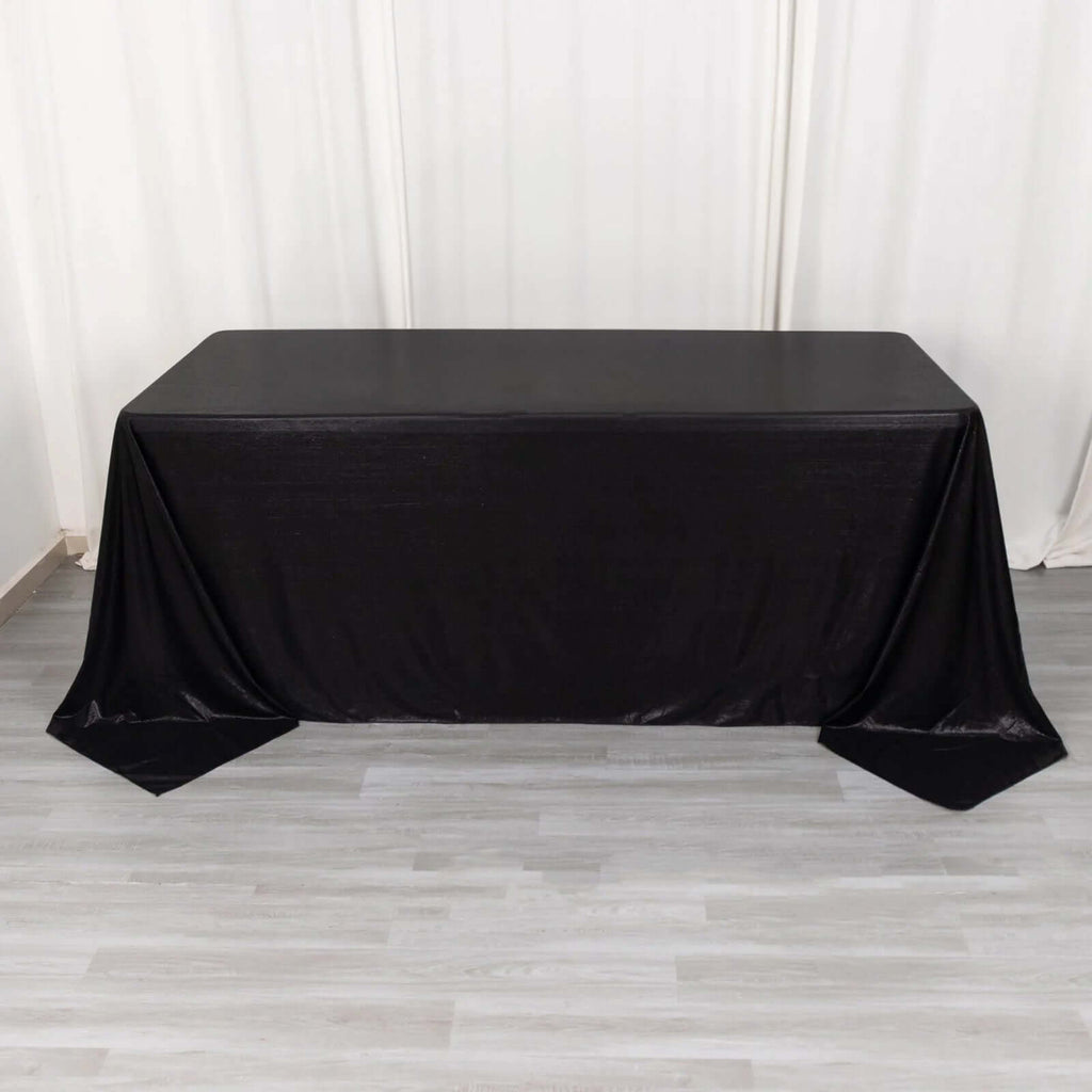 Sequin Dots Polyester 90"x132" Rectangle Tablecloth Shimmering Black - Seamless, Glittering & Wrinkle Free Table Cover - Bell Racket Store