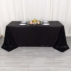 Sequin Dots Polyester 90"x132" Rectangle Tablecloth Shimmering Black - Seamless, Glittering & Wrinkle Free Table Cover - Bell Racket Store