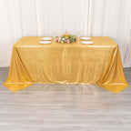 Sequin Dots Polyester 90"x132" Rectangle Tablecloth Shimmering Gold - Seamless, Glittering & Wrinkle Free Table Cover for Stylish Event Decor - Bell Racket Store