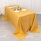 Sequin Dots Polyester 90"x132" Rectangle Tablecloth Shimmering Gold - Seamless, Glittering & Wrinkle Free Table Cover for Stylish Event Decor - Bell Racket Store