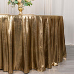 Sequin Dots Polyester Round 120" Tablecloth Shimmering Antique Gold - Wrinkle Free & Sparkling Table Cover - Bell Racket Store