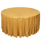 Sequin Dots Polyester Round 120" Tablecloth Shimmering Gold - Wrinkle Free & Sparkling Table Cover for Stylish Event Decor - Bell Racket Store