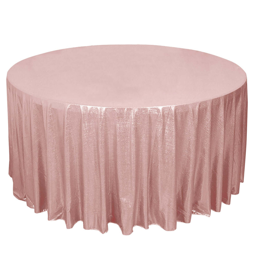 Sequin Dots Polyester Round 120" Tablecloth Shimmering Rose Gold - Wrinkle Free & Sparkling Table Cover - Bell Racket Store