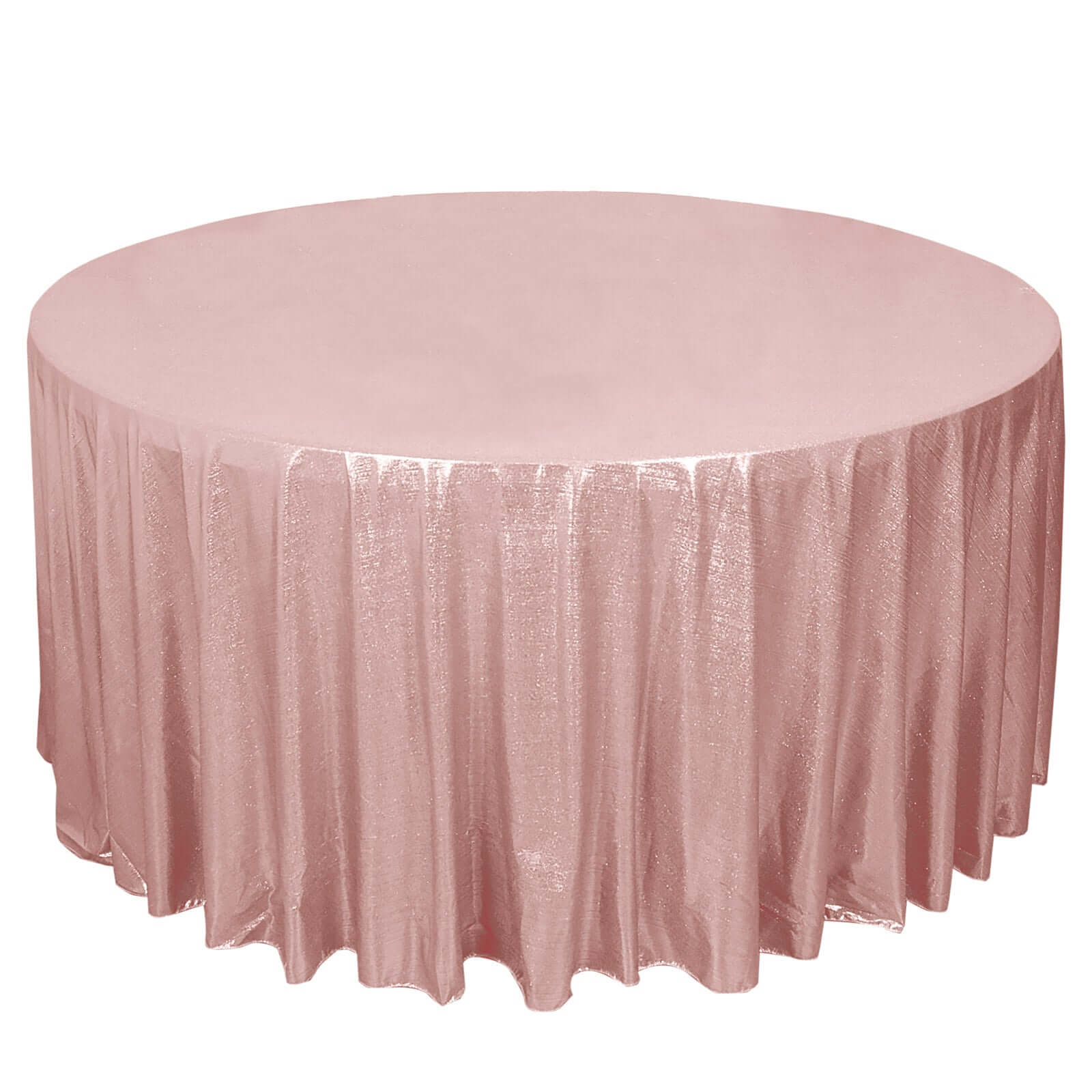 Sequin Dots Polyester Round 120" Tablecloth Shimmering Rose Gold - Wrinkle Free & Sparkling Table Cover - Bell Racket Store