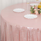 Sequin Dots Polyester Round 120" Tablecloth Shimmering Rose Gold - Wrinkle Free & Sparkling Table Cover - Bell Racket Store