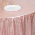 Sequin Dots Polyester Round 120" Tablecloth Shimmering Rose Gold - Wrinkle Free & Sparkling Table Cover - Bell Racket Store