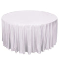 Sequin Dots Polyester Round 120" Tablecloth Shimmering Silver - Wrinkle Free & Sparkling Table Cover - Bell Racket Store
