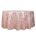 Sequin Mesh 120" Round Tablecloth Rose Gold - Seamless Wave Embroidered Table Cover - Bell Racket Store
