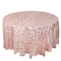 Sequin Mesh 120" Round Tablecloth Rose Gold - Seamless Wave Embroidered Table Cover - Bell Racket Store