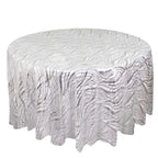 Sequin Mesh 120" Round Tablecloth Silver - Seamless Wave Embroidered Table Cover - Bell Racket Store