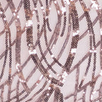 Sequin Mesh 12"x108" Table Runner Blush Stylish Wave Embroidery - Bell Racket Store