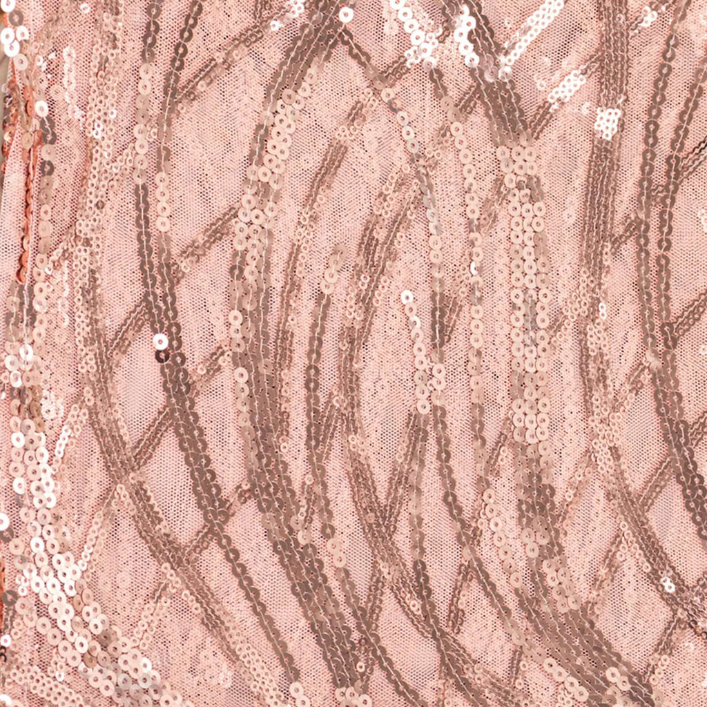 Sequin Mesh 20"x20" Napkin Blush - Wave Embroidered Reusable Napkin - Bell Racket Store