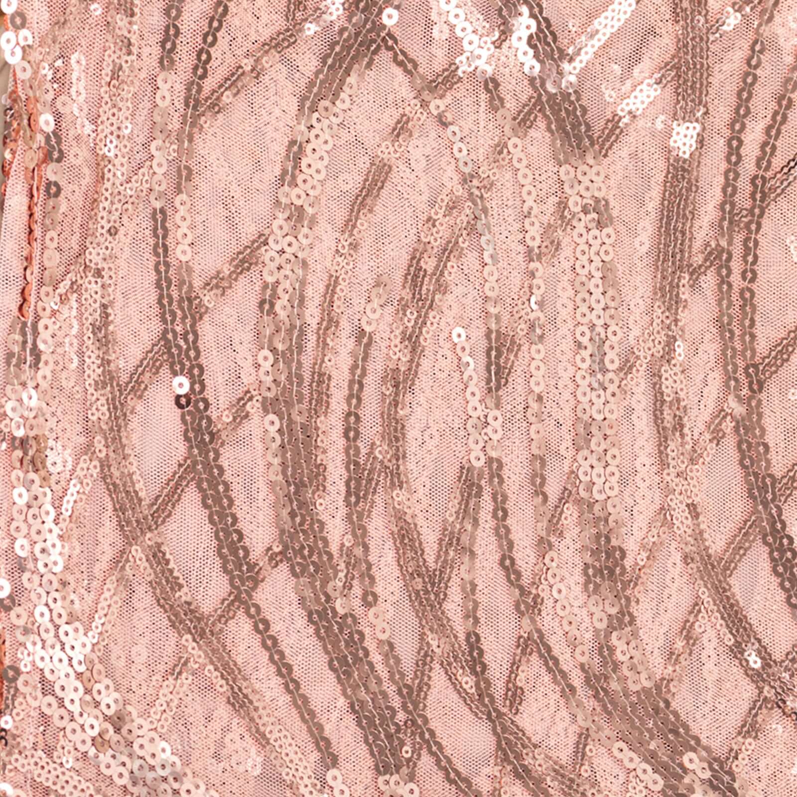 Sequin Mesh 20"x20" Napkin Blush - Wave Embroidered Reusable Napkin - Bell Racket Store