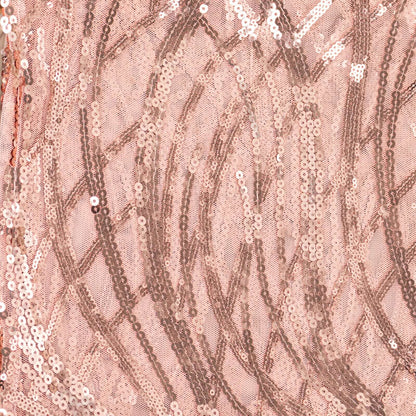 Sequin Mesh 20"x20" Napkin Blush - Wave Embroidered Reusable Napkin - Bell Racket Store