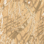 Sequin Mesh 20"x20" Napkin Champagne - Wave Embroidered Reusable Napkin - Bell Racket Store