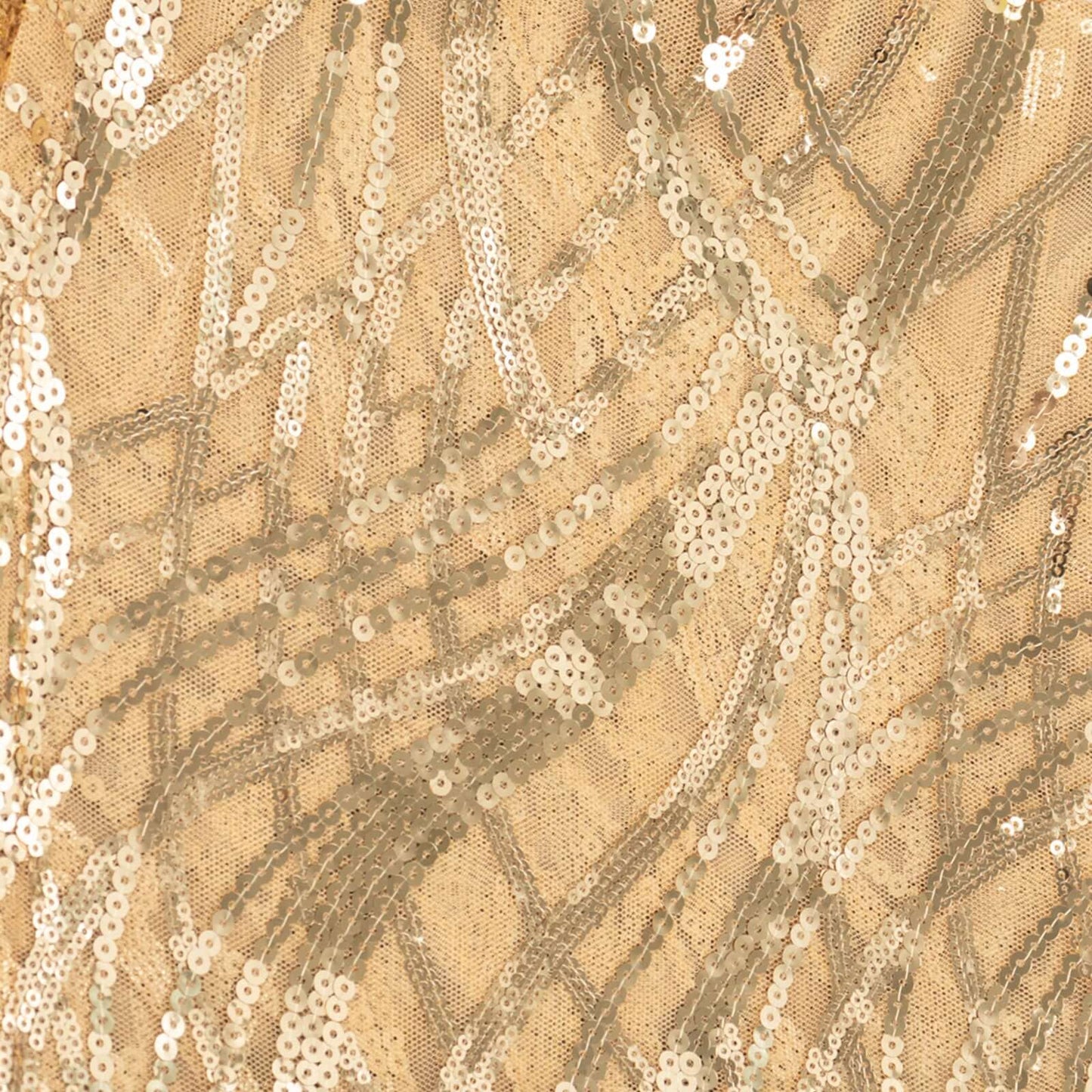 Sequin Mesh 20"x20" Napkin Champagne - Wave Embroidered Reusable Napkin - Bell Racket Store