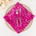 Sequin Mesh 20"x20" Napkin Fuchsia Silver - Wave Embroidered Reusable Napkin - Bell Racket Store
