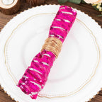 Sequin Mesh 20"x20" Napkin Fuchsia Silver - Wave Embroidered Reusable Napkin - Bell Racket Store