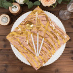 Sequin Mesh 20"x20" Napkin Rose Gold - Wave Embroidered Reusable Napkin - Bell Racket Store