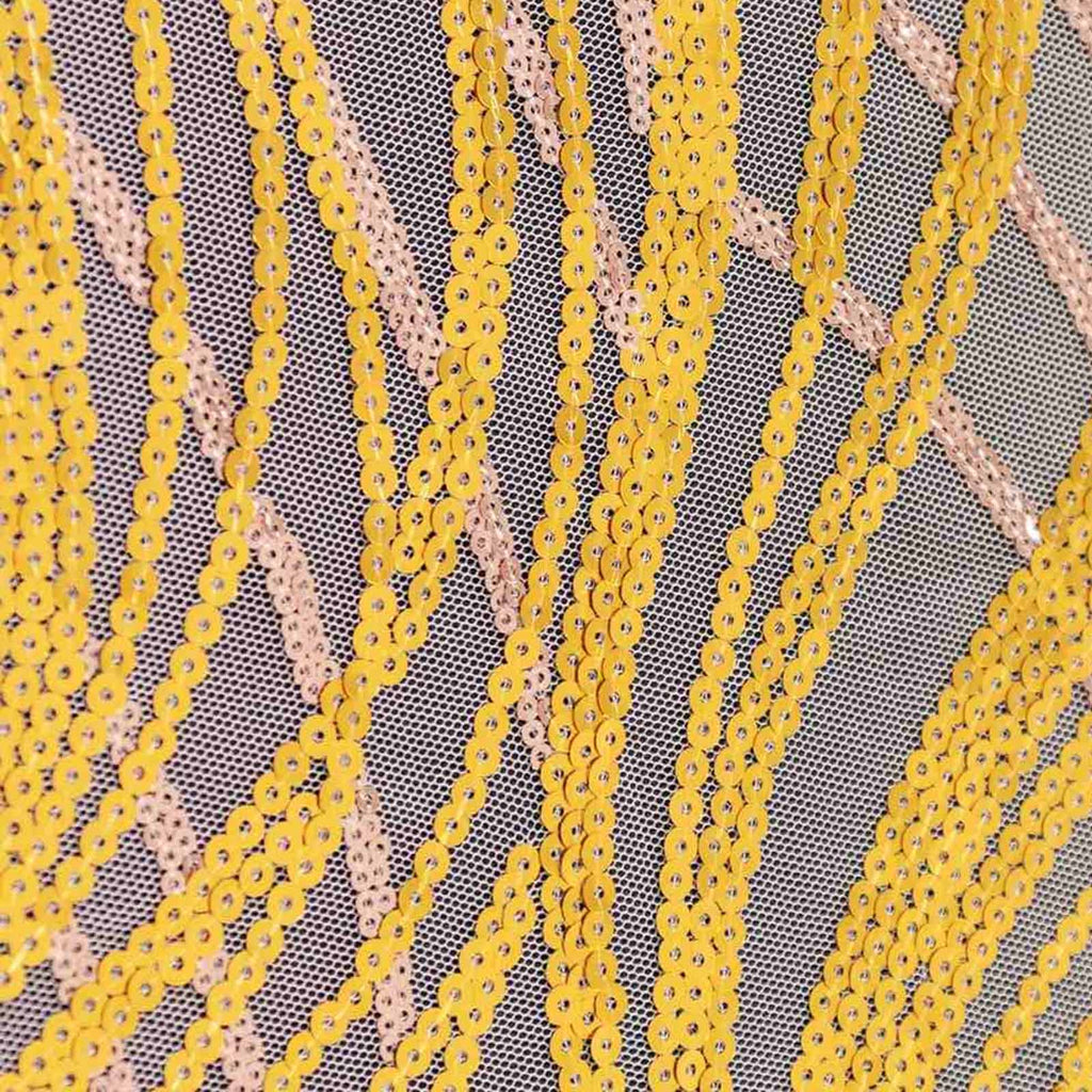 Sequin Mesh 20"x20" Napkin Rose Gold - Wave Embroidered Reusable Napkin - Bell Racket Store