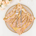 Sequin Mesh 20"x20" Napkin Rose Gold - Wave Embroidered Reusable Napkin - Bell Racket Store