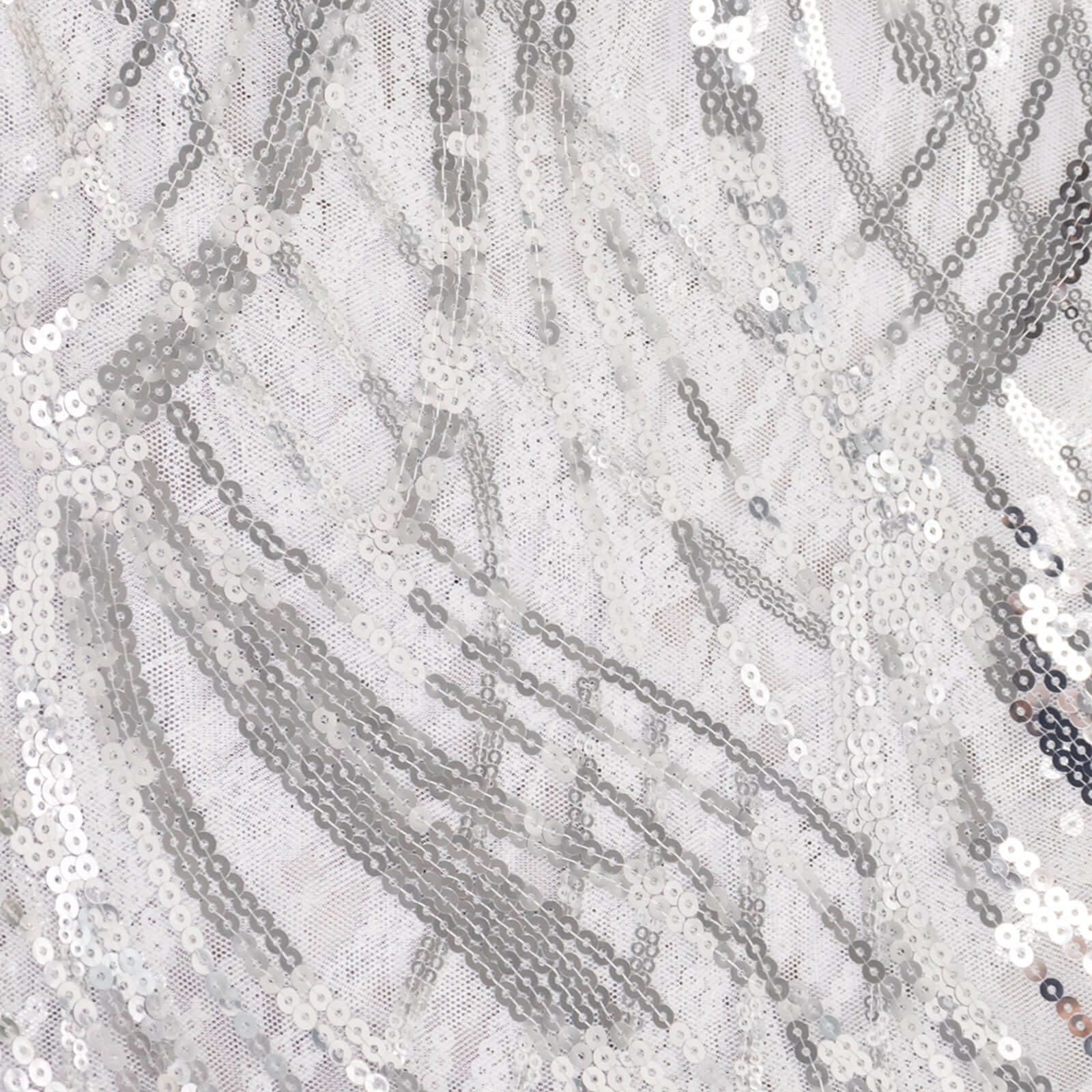 Sequin Mesh 20"x20" Napkin SIlver - Wave Embroidered Reusable Napkin - Bell Racket Store