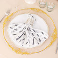 Sequin Mesh 20"x20" Napkin White Black - Wave Embroidered Reusable Napkin - Bell Racket Store