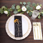 Sequin Napkins 20"x20" Black - Diamond Pattern Reusable Napkin - Bell Racket Store