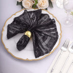 Sequin Napkins 20"x20" Black - Diamond Pattern Reusable Napkin - Bell Racket Store