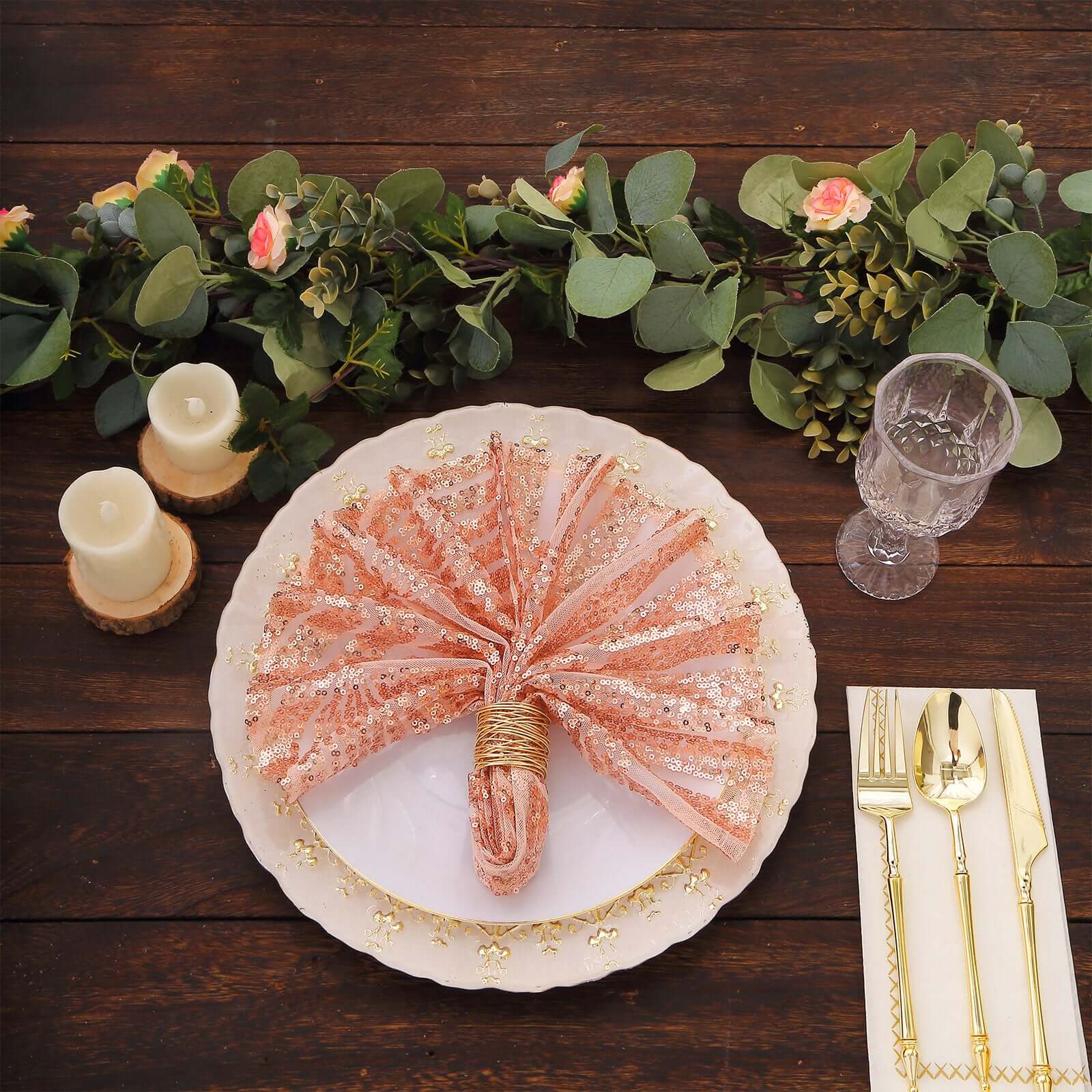 Sequin Napkins 20"x20" Blush - Diamond Pattern Reusable Napkin - Bell Racket Store